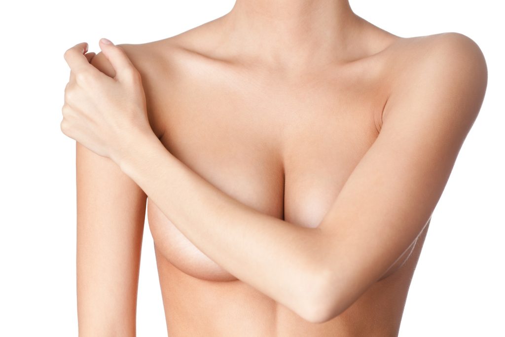 woman with breast augmentation 